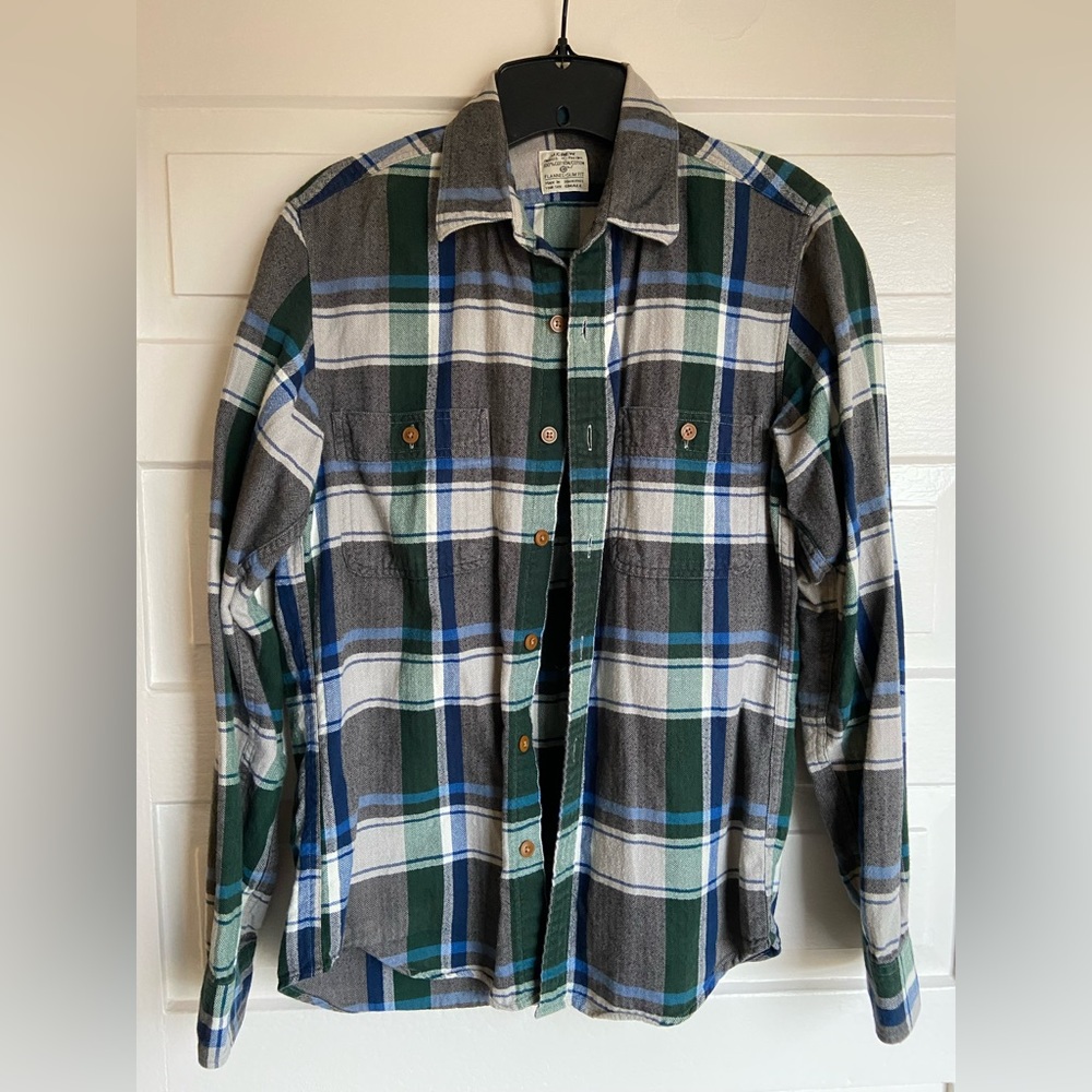J Crew Flannel plaid Small, slim fit  - great condition